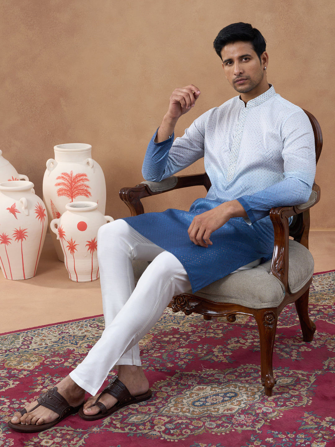 Gradient Blue Ombre Kurta Set