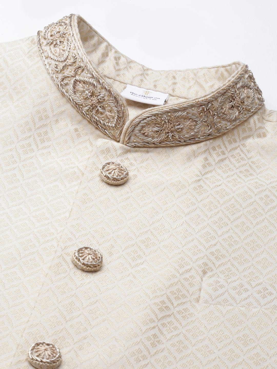 Ivory Gold Jacquard Jacket