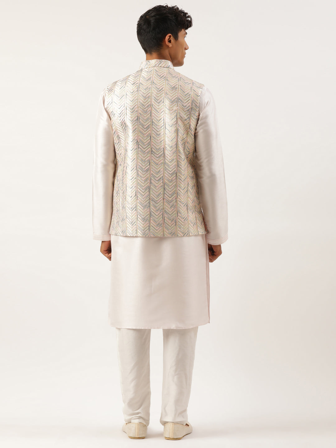 White Multi Color Embroidered Jacket