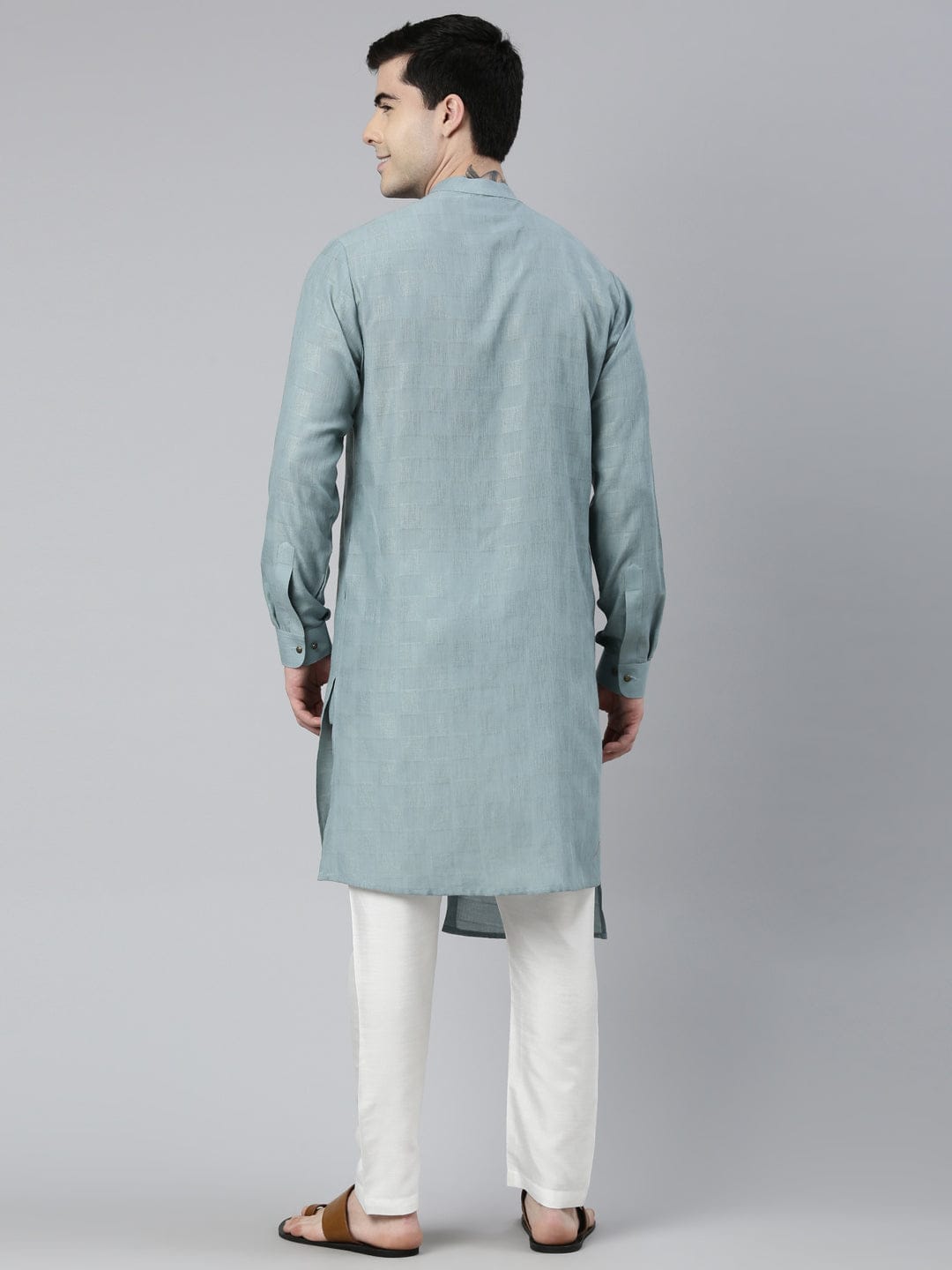 Light Teal Green Asymmetrical Kurta Set