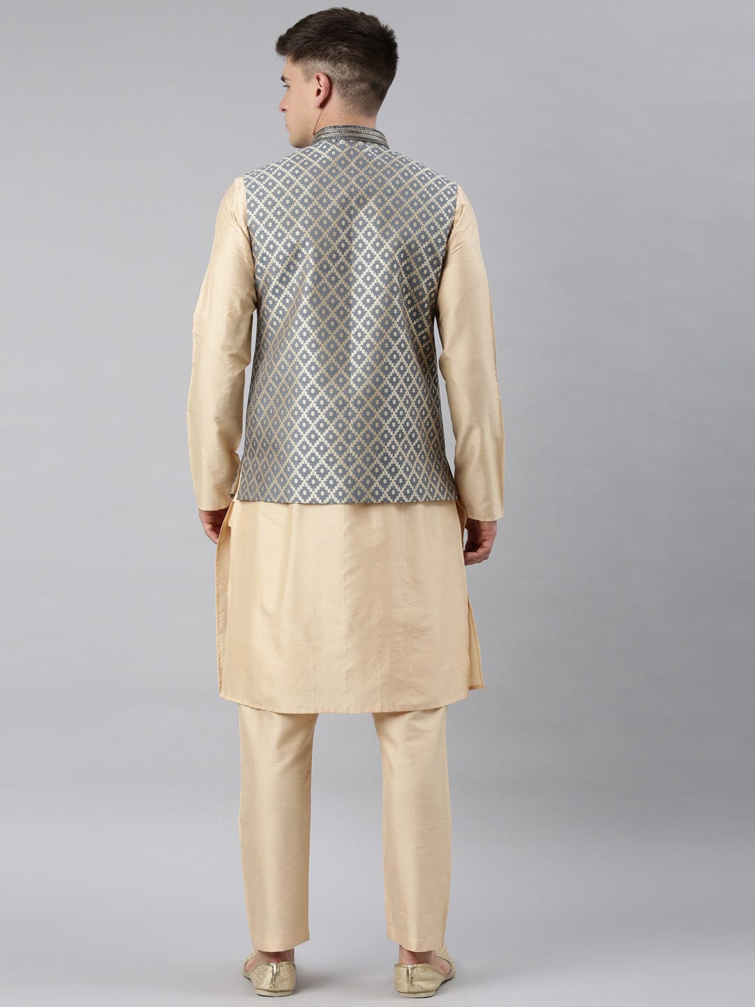 Grey Chanderi Silk Jacket