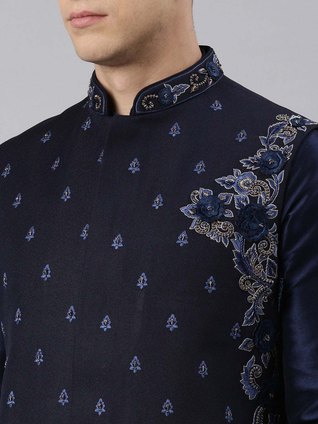 Navy Blue embroidered Jacket